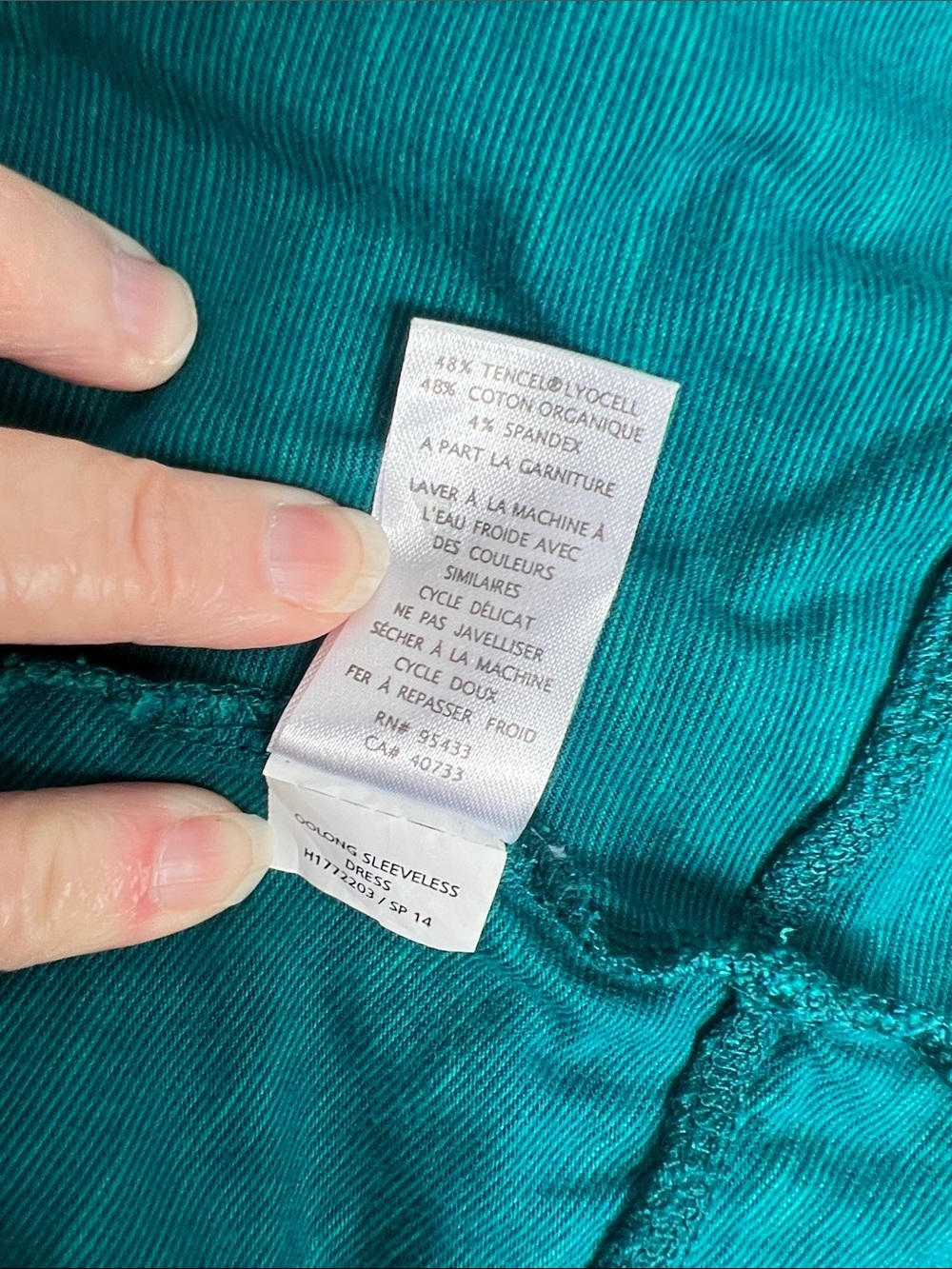 Horny Toad Sz XL Oolong Teal Dress Sleeveless Organic Cotton Blend Outdoors EUC - Picture 11 of 11